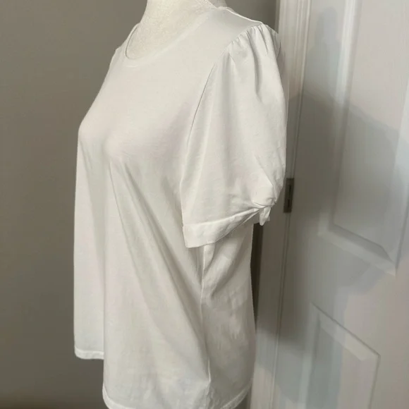 J.Crew White Puff Sleeve Tee - Picture 4 of 9
